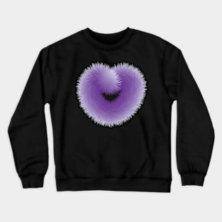 Purple Love With Fur Crewneck Sweatshirt